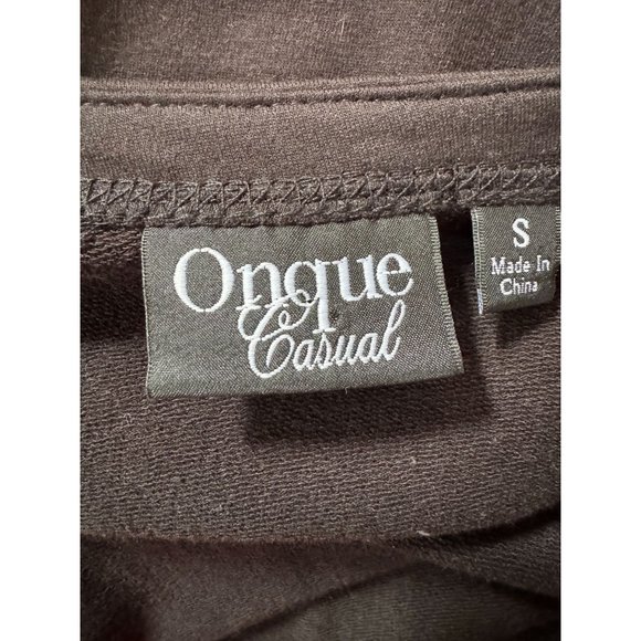 Onque Casual Vintage Skating Santa Cardigan Small Black Cotton Missing Button - Picture 15 of 16